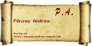 Pénzes Andrea névjegykártya